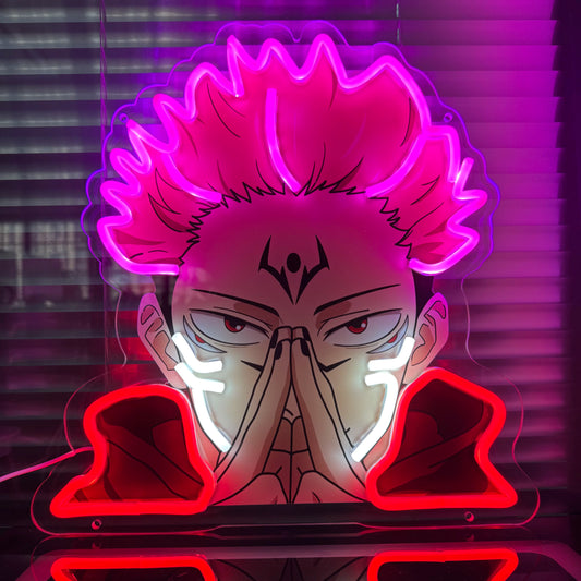 Jujutsu Kaisen Pink Sukuna Neon Sign